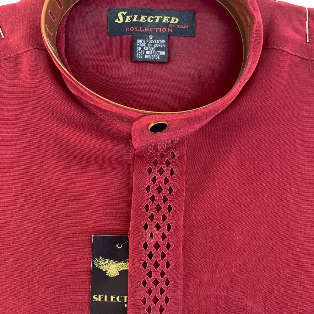 Selected Men's Designer Collection Casual Shirt Burgundy Made in Korea Size S